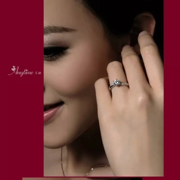 NEW Fashion Sterling Silver Shiny Zircon Ring - Picture 6 of 9